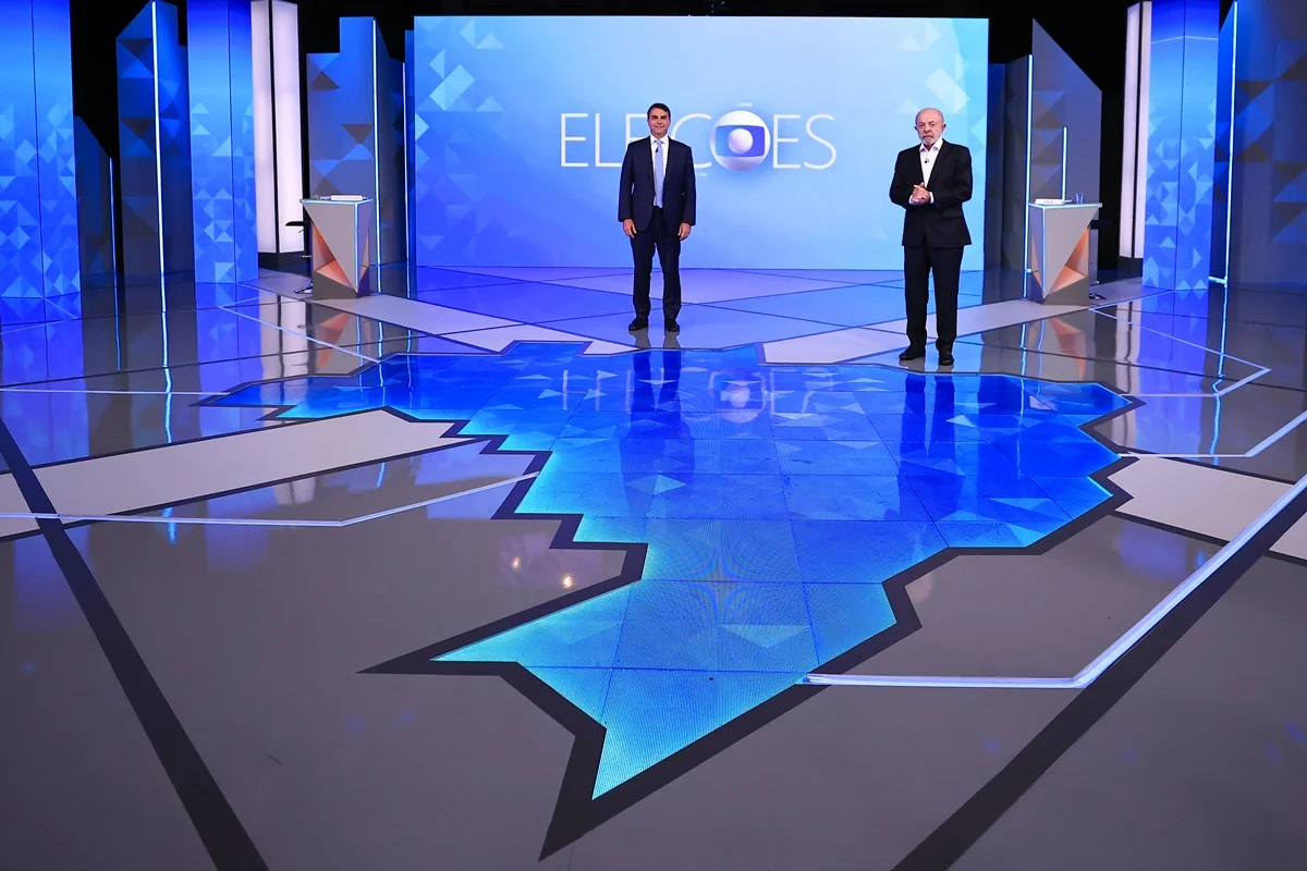 Lula e Flávio no debate da Globo