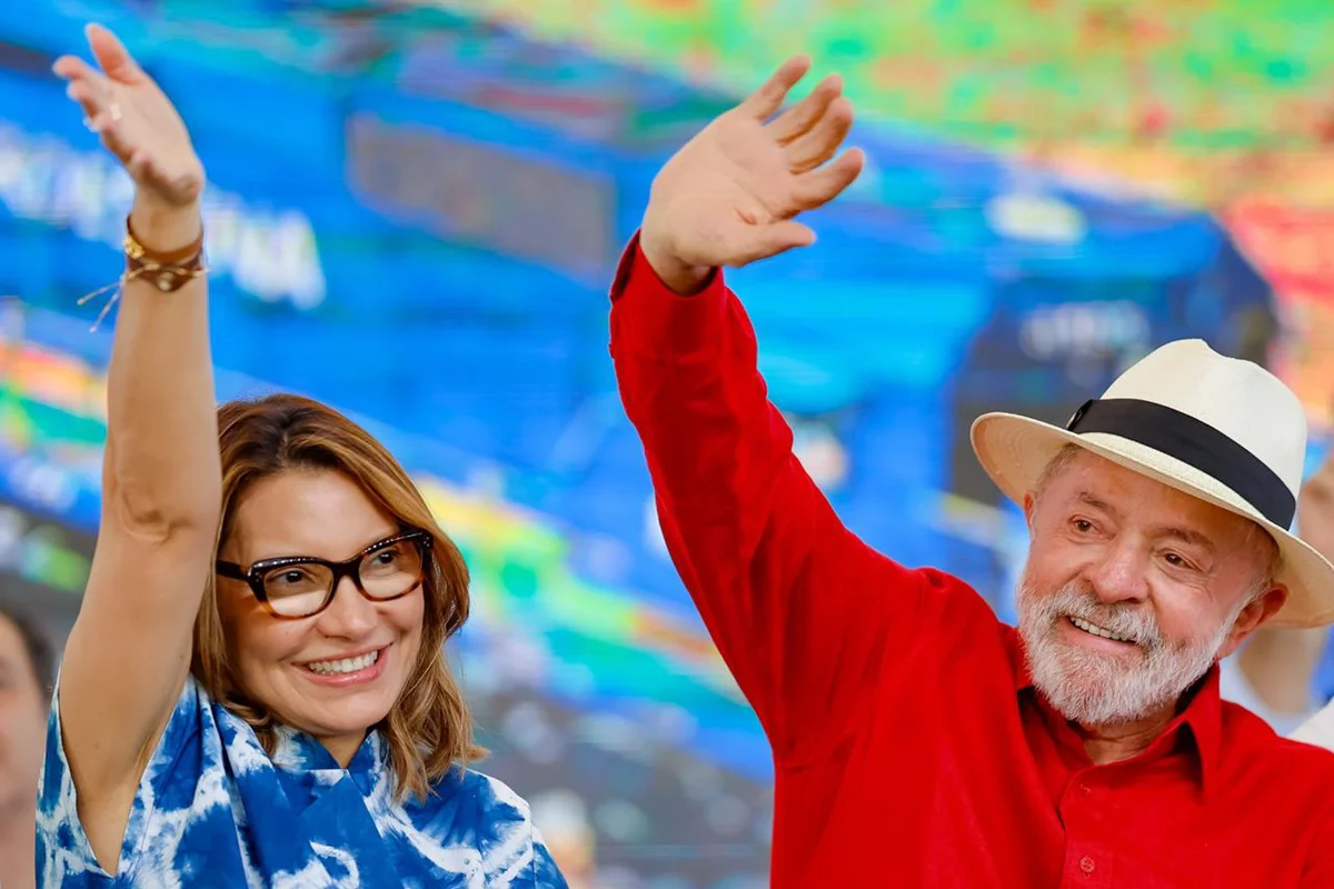Presidente Lula e a primeira-dama Janja